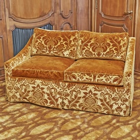 Upholstered Loose Cushion Settee 20th Century