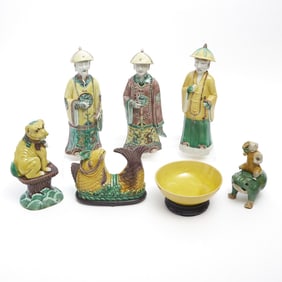 Group of Famille Verte Glazed Porcelain Articles 20th Century and Earlier