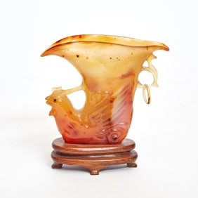 Chinese Carved Agate Phoenix-Head Cup Late Qing - Republic Period