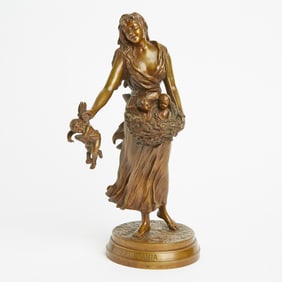 French Bronze Figure of the Cupid Seller "Printania"