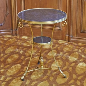 Louis XVI Style Gilt Bronze and Marble Gueridon