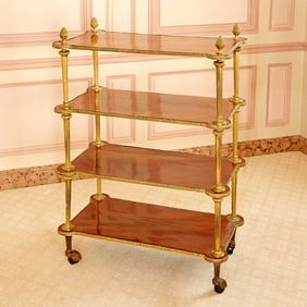 Louis XVI Style Gilt Metal and Kingwood Four-Tier Etagere