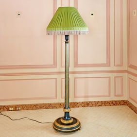 Painted and Parcel Giltwood Fluted Floor Lamp