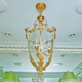 Louis XVI Style Gilt Metal Lantern 20th Century