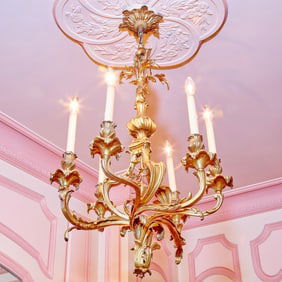 Louis XV Style Gilt Bronze Five-Light Chandelier