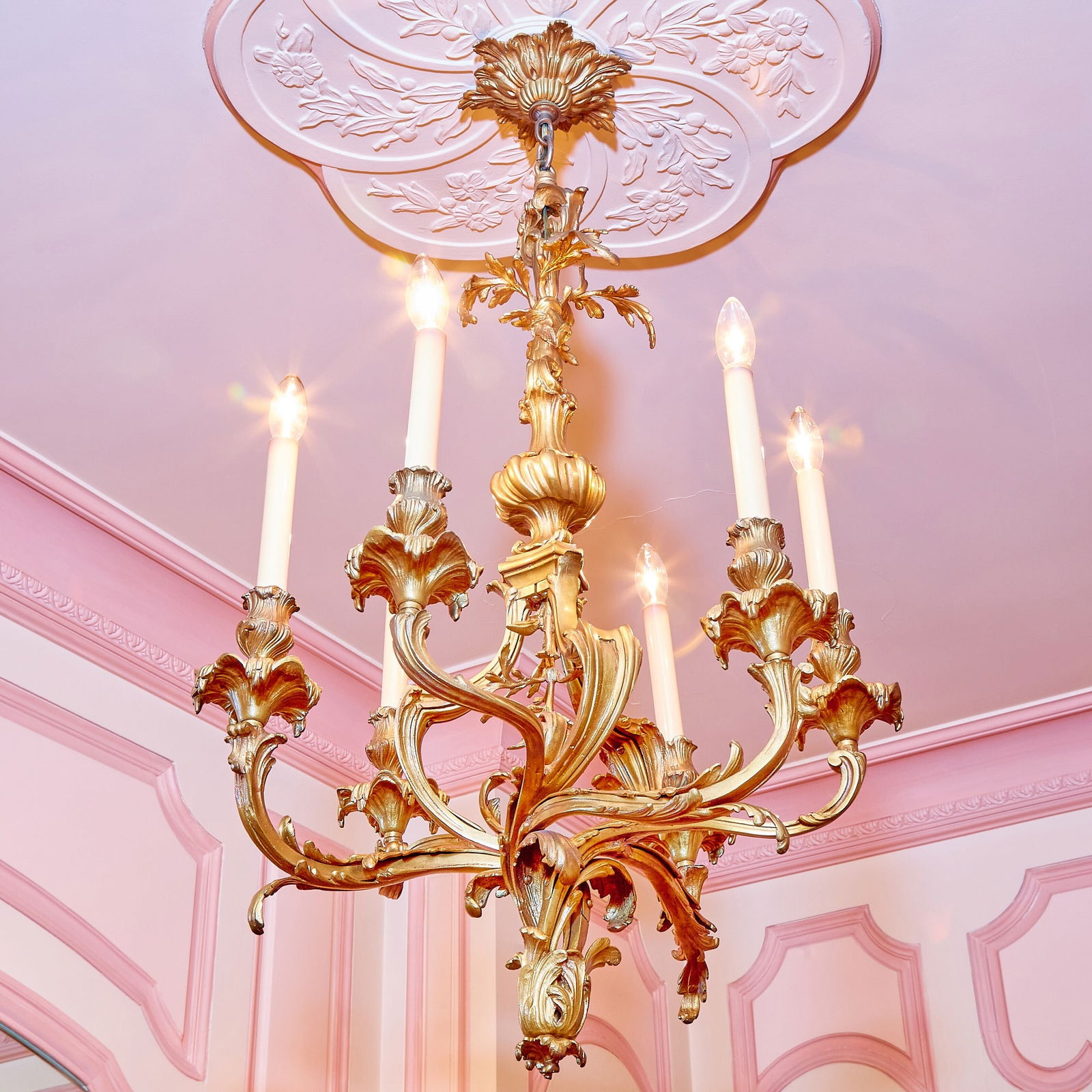 Louis XV Style Gilt Bronze Five-Light Chandelier (1 of 4)