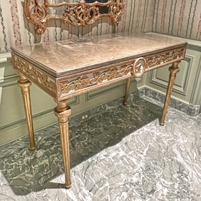 Italian Neoclassical Painted and Parcel Gilt Console Table Early 19th century