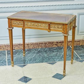 Louis XVI Style Gilt Bronze Mounted Parquetry Table Ã&nbsp; Ã‰crire 19th Century