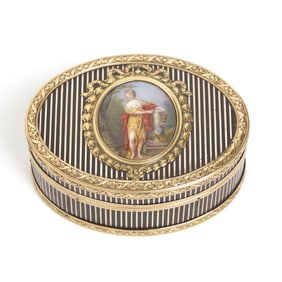 Continental Gold and Enamel Portrait Snuff Box