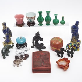 Group of of Asian Decorative Table Articles 20th Century and Earlier