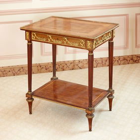Louis XVI Style Gilt Bronze Mounted Mahogany Side Table Guillaume Grohe, Paris, second half 19th