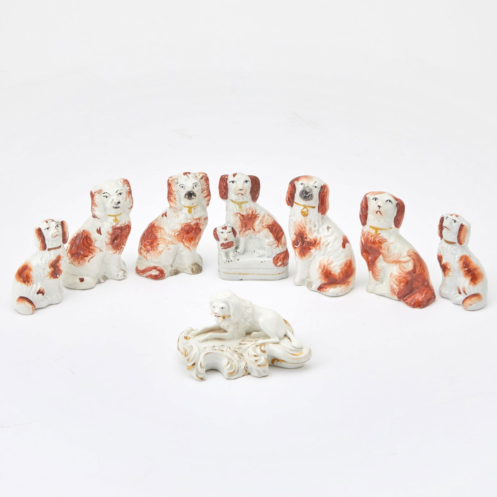 Bloor Derby Porcelain Model of a Poodle and Seven Staffordshire Models of King Charles Spaniels (1 of 4)