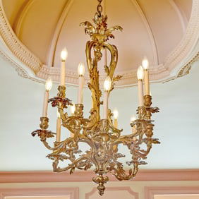 Louis XV Style Gilt Bronze Twelve-Light Chandelier