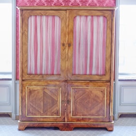 Louis XVI Brass Inset Tulipwood BibliothÃ¨que 18th Century