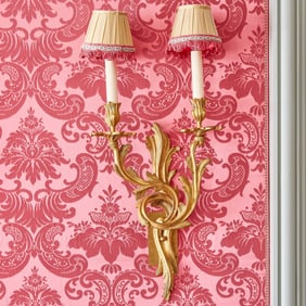Set of Four Louis XV Style Gilt Bronze Two-Light Sconces