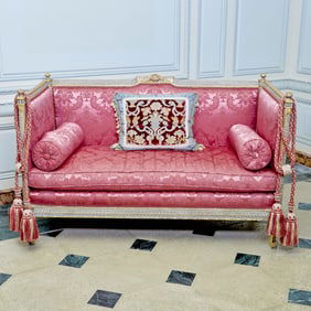 Louis XVI Upholstered Painted and Giltwood Day Bed Last quarter 18th century