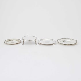 Four English and American Sterling Silver Dishes and Stands