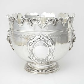 Victorian Sterling Silver Monumental Monteith Centerpiece Bowl