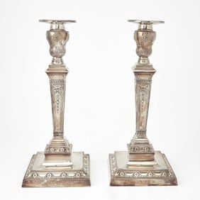 Pair of Edwardian Sterling Silver Candlesticks