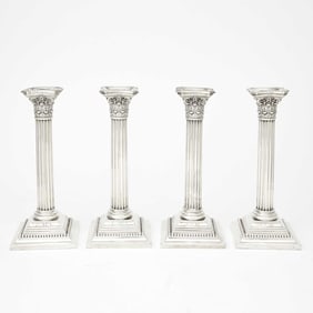 Set of Four Gorham Sterling Silver Candlesticks