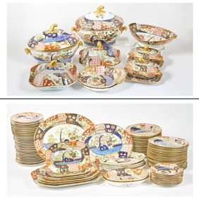 Extensive Assembled Coalport and Spode Porcelain Imari ‘Rock and Tree’
