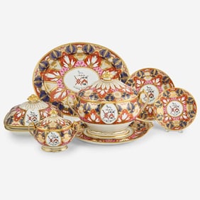 Worcester (Barr, Flight & Barr) Porcelain Armorial Imari Part Dinner Service