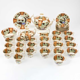 Spode Porcelain Imari Double-Diamond Pattern Part Tea-Service