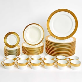 Group of A. Raynaud and Co. Limoges Porcelain Gilt-Banded Table Wares