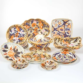 Coalport Porcelain Imari Japan Pattern Part Dessert Service
