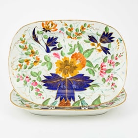 Two Coalport Porcelain Imari Platters
