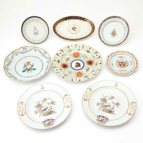 Eight Porcelain Armorial Dishes