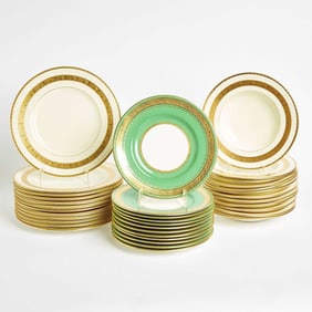 Three Sets of Mintons Porcelain Gilt-Banded Plates
