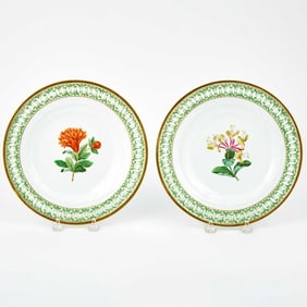Pair of Meissen Porcelain Reticulated Specimen Plates