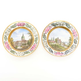Two Berlin (K.P.M.) Porcelain Topographical ‘Veduten’ Cabinet Plates