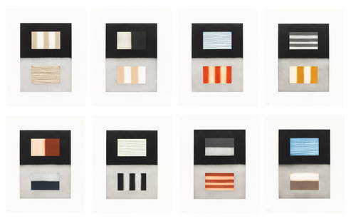 Sean Scully (b. 1945): LILIANEComplete set of eight aquatints with sugar lift, spit bite and hard ground etching, 2010, on Somerset Textured White paper, each signed, dated, inscribed 1-10, and numbered AP 10/10, the eighth
