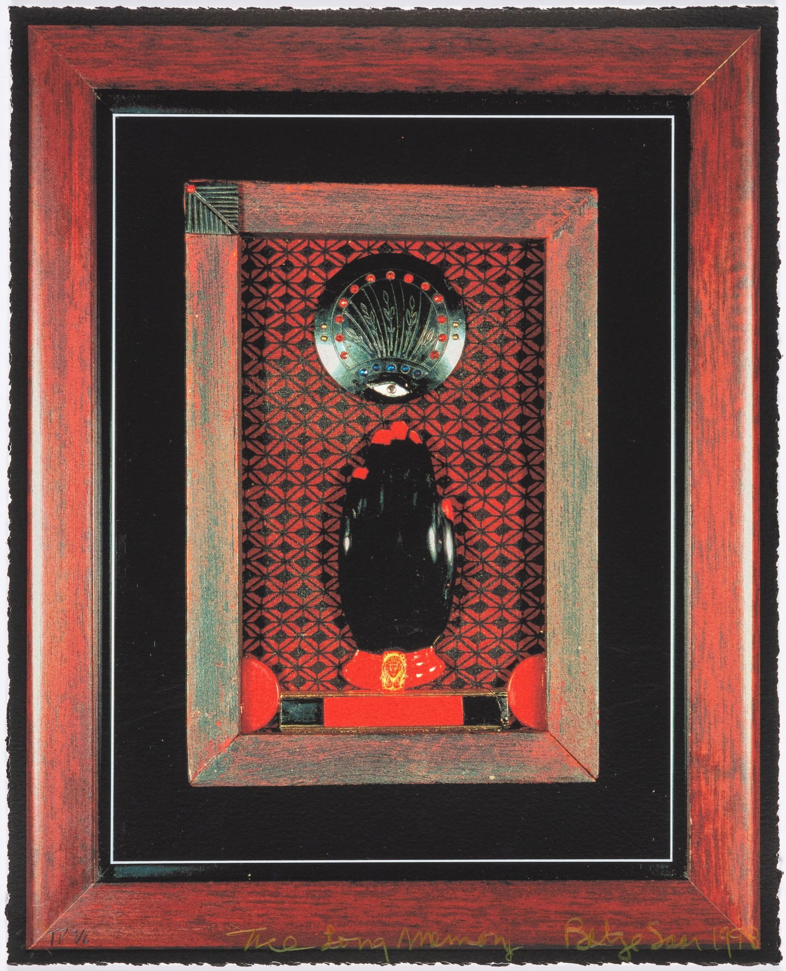 Betye Saar (b. 1926): THE LONG MEMORY Color screenprint, 1997-98, on wove paper, signed, dated, titled and inscribed TP 3/6 in yellow pencil, a trial proof aside from the edition of 100, from The National Museum of Women i