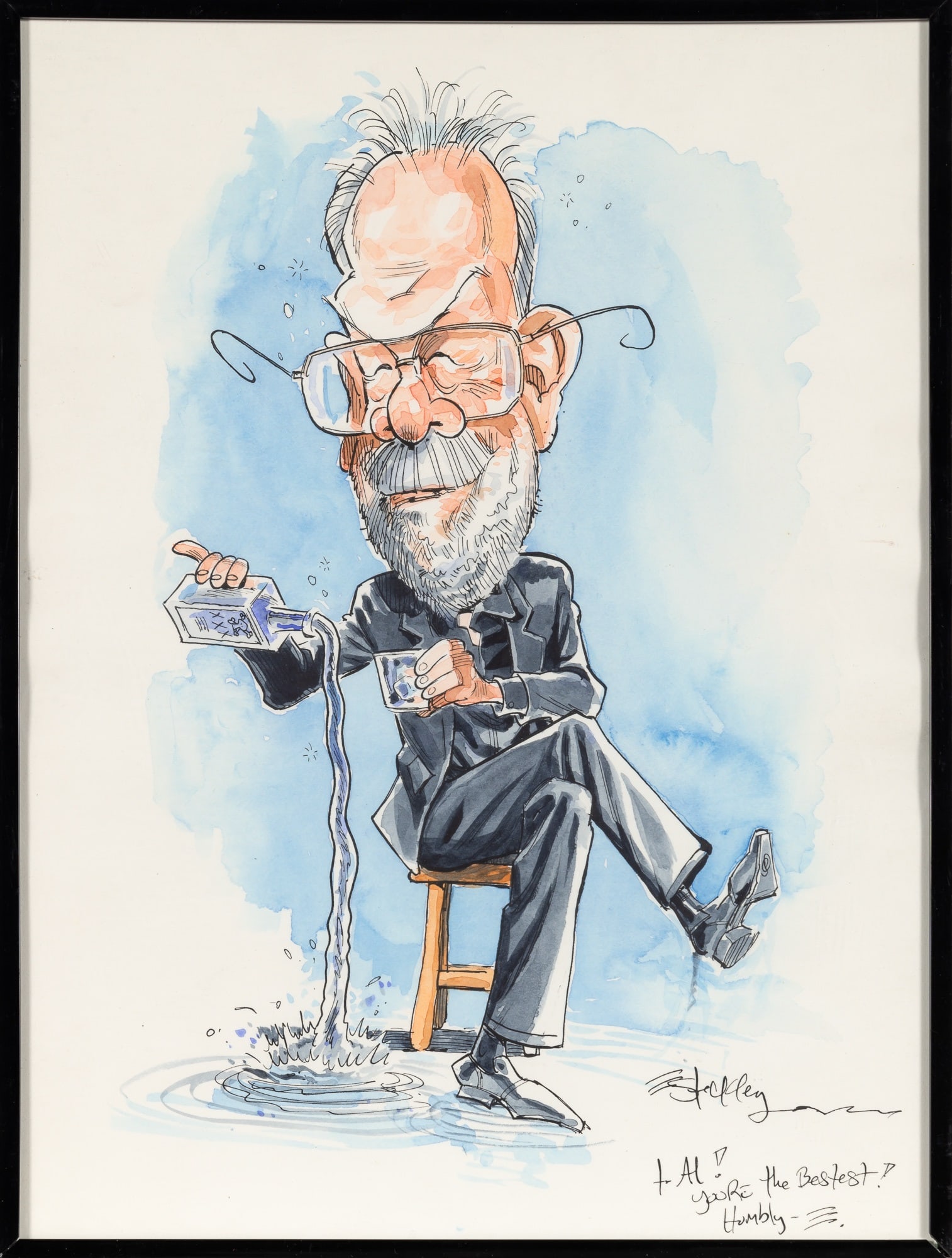 A portrait of Al Jaffee by MAD colleague ED STECKLEY (1 of 1)