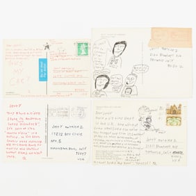 An excellent series of postcards sent from Quentin Tarantino during the writing of Pulp Fiction