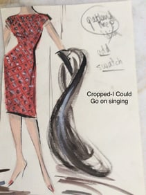 A partial sketch by Edith Head for Judy Garland in I Could Go On Singing