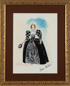 An original costume design for Joan Collins in Dynasty by Nolan Miller