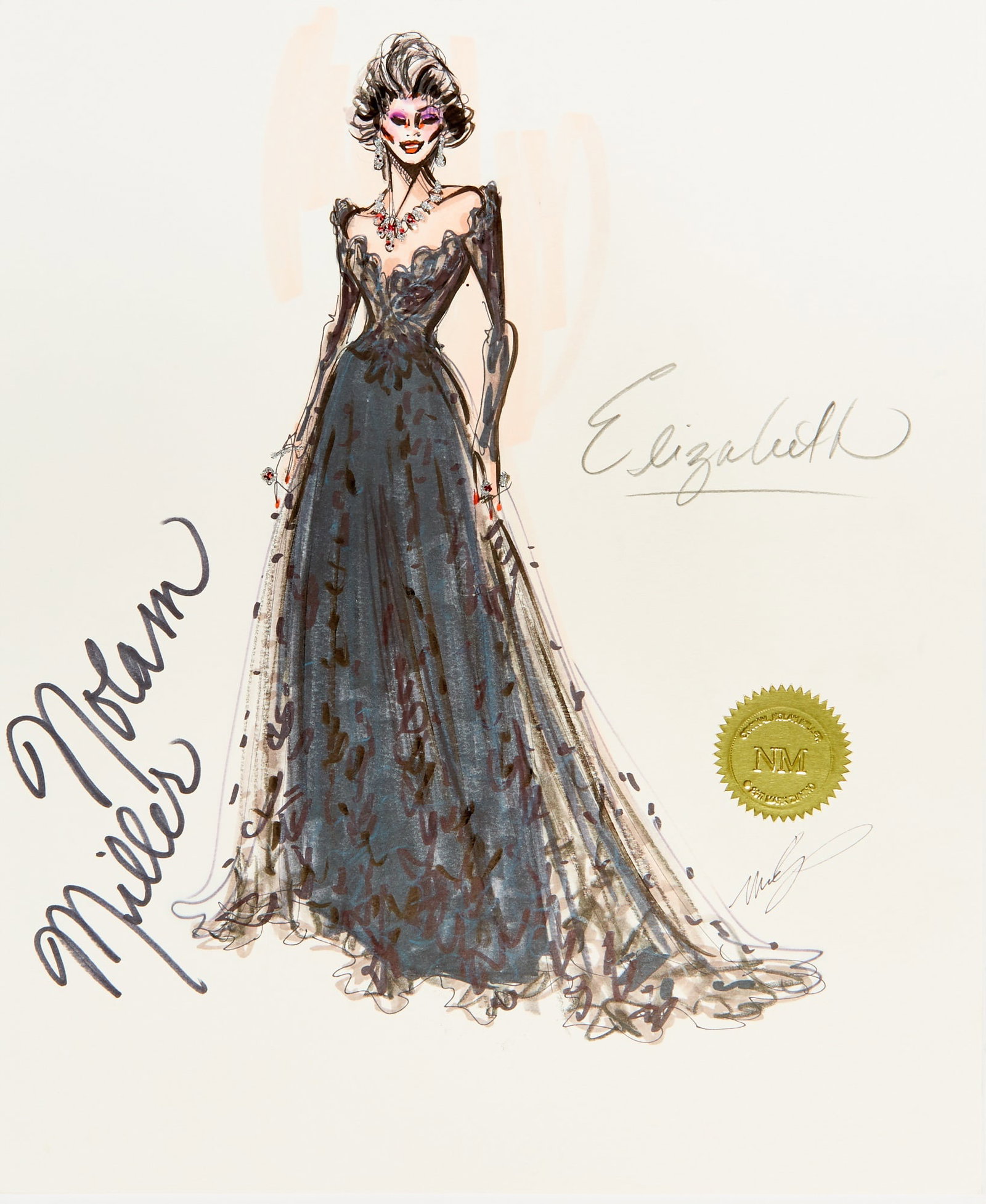 An original gown design for Elizabeth Taylor (1 of 1)