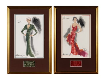 Original designs for Joan Collins and Tippi Hedren