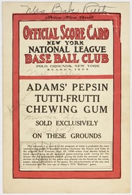 The signature of Pearl Bailey in an "Old Timers" baseball program