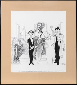 Al Hirschfeld's original illustration of Lend Me A Tenor