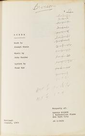 The Stage Manager's annotated script for the first production of Zorba