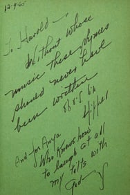 A large group of signed books from Harold Arlen's library