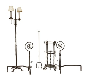 Group of Wrought Iron Accessories