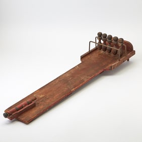 Primitive Painted Pine Skittles Game Late 19th / early 20th century