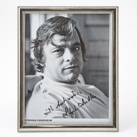 A rare signed photograph of a young Stephen Sondheim without personalization