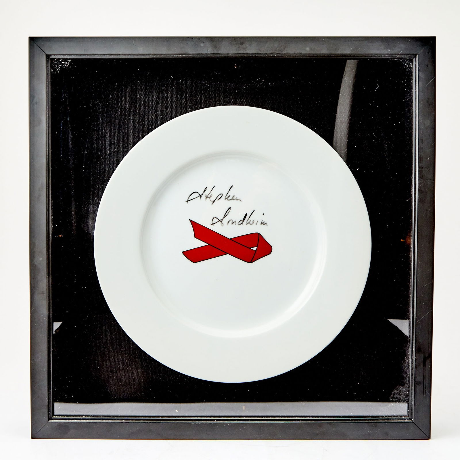 Stephen Sondheim signed Red Ribbon Plate (1 of 4)